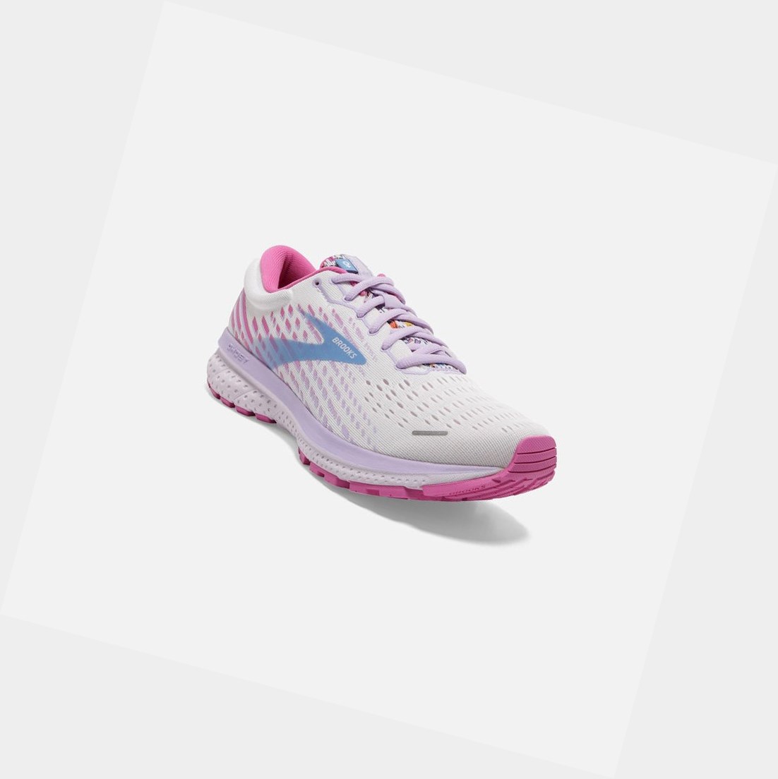 Chaussures Running Route Brooks Ghost 13 Femme Blanche Rose | EORX32179