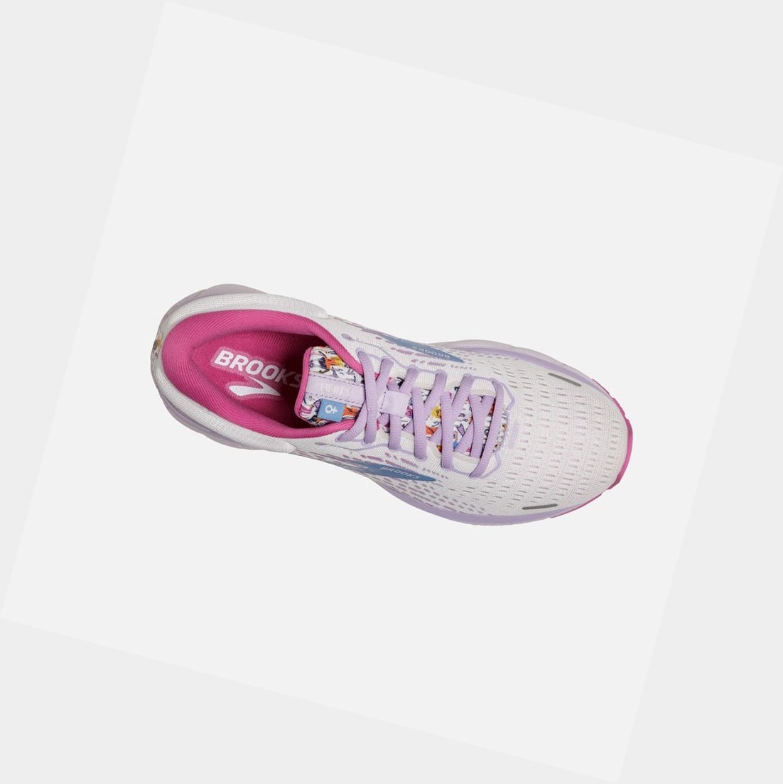 Chaussures Running Route Brooks Ghost 13 Femme Blanche Rose | EORX32179
