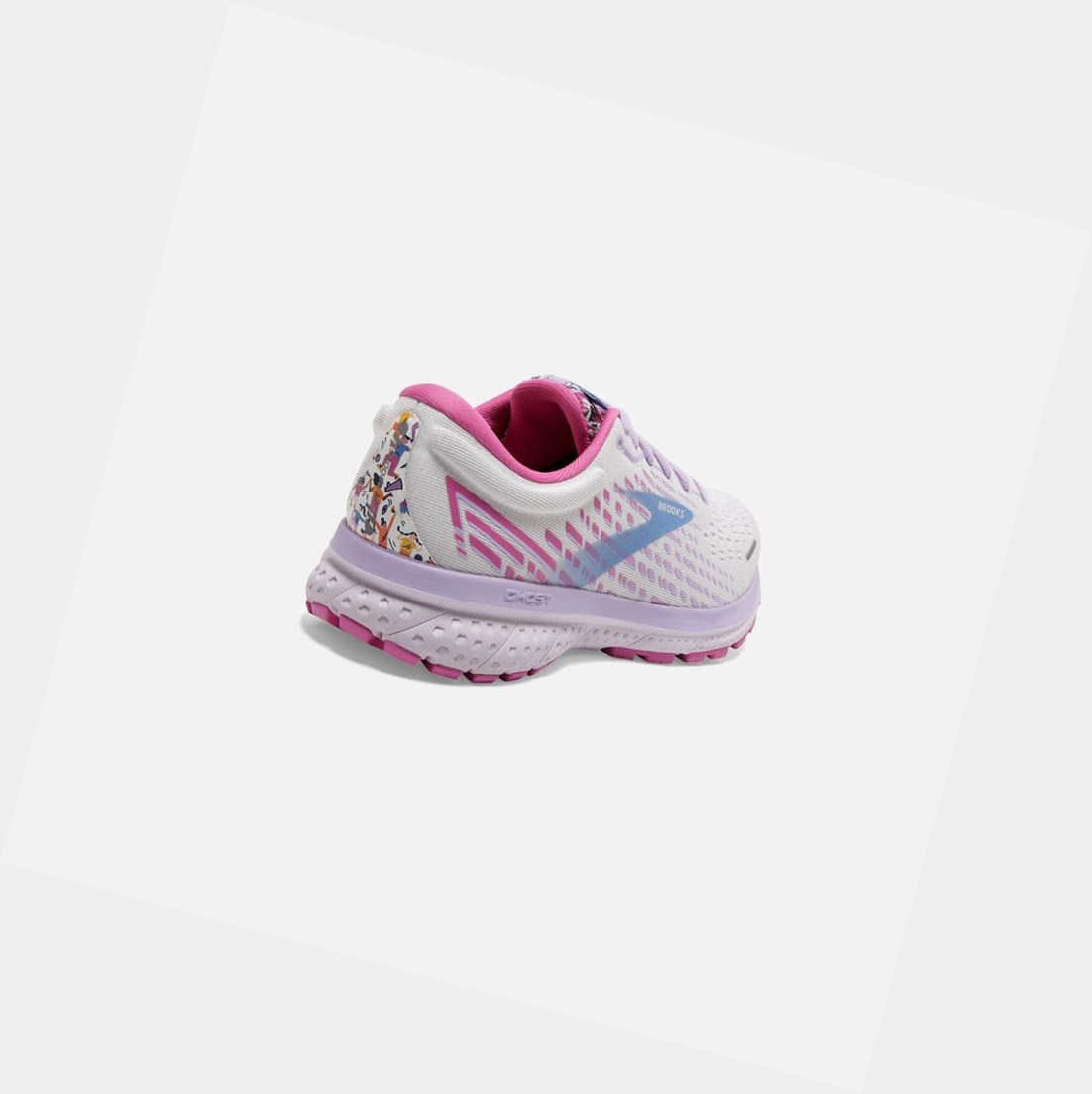 Chaussures Running Route Brooks Ghost 13 Femme Blanche Rose | EORX32179