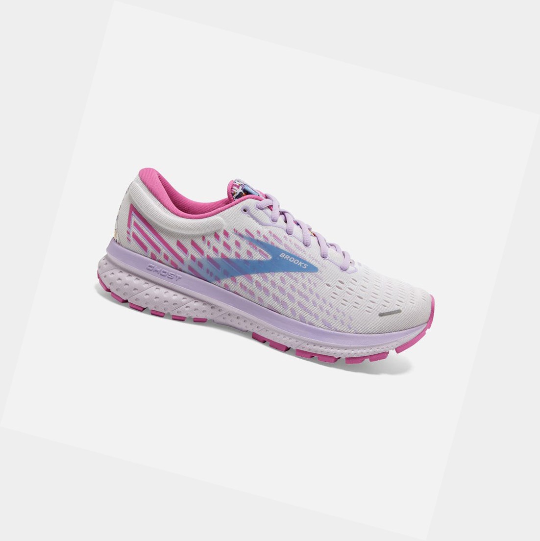 Chaussures Running Route Brooks Ghost 13 Femme Blanche Rose | EORX32179
