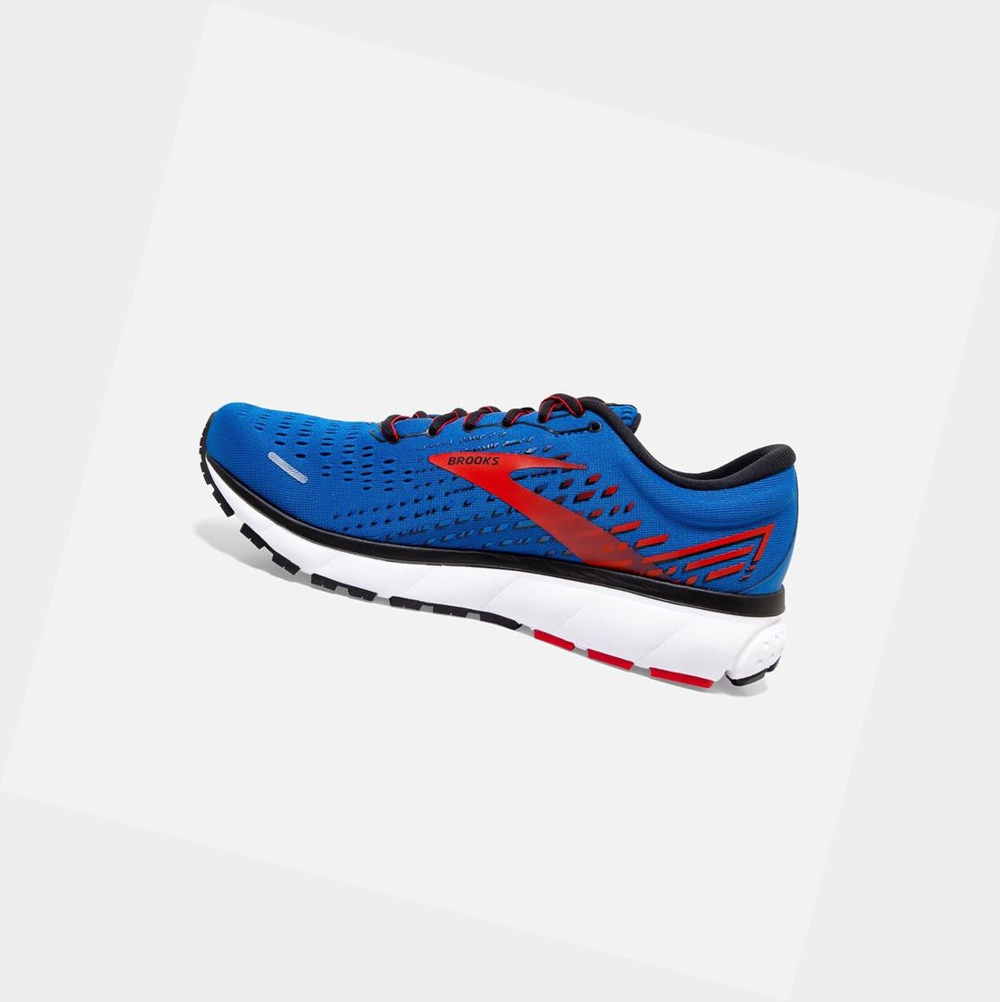 Chaussures Running Route Brooks Ghost 13 Homme Bleu Rouge Blanche | EXDG75236