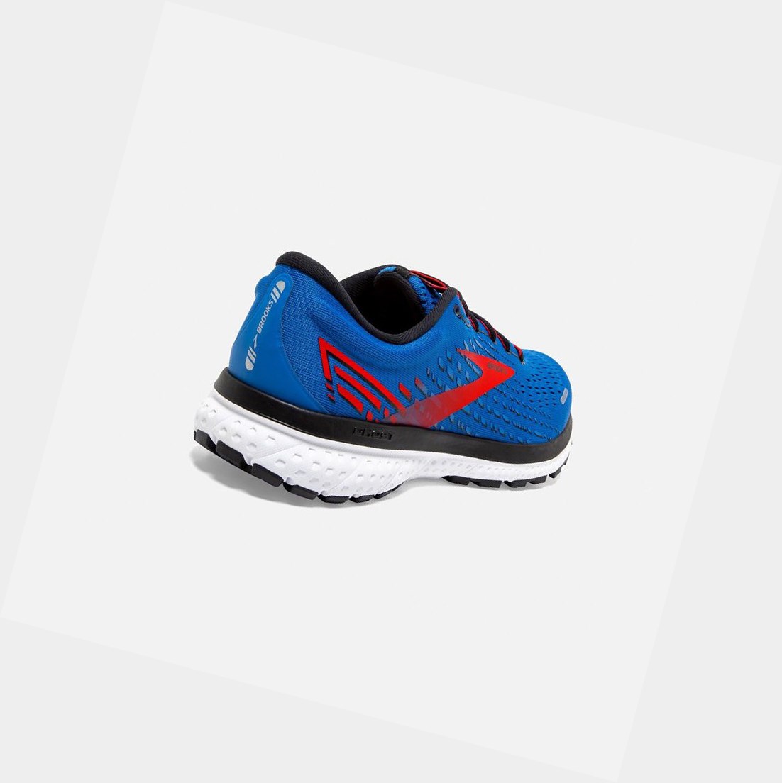 Chaussures Running Route Brooks Ghost 13 Homme Bleu Rouge Blanche | EXDG75236