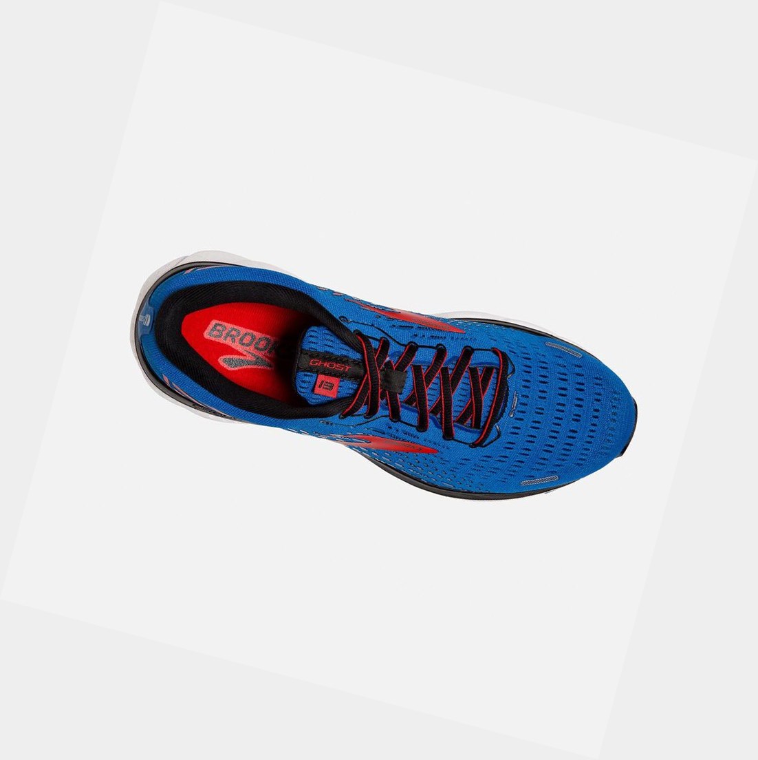 Chaussures Running Route Brooks Ghost 13 Homme Bleu Rouge Blanche | EXDG75236