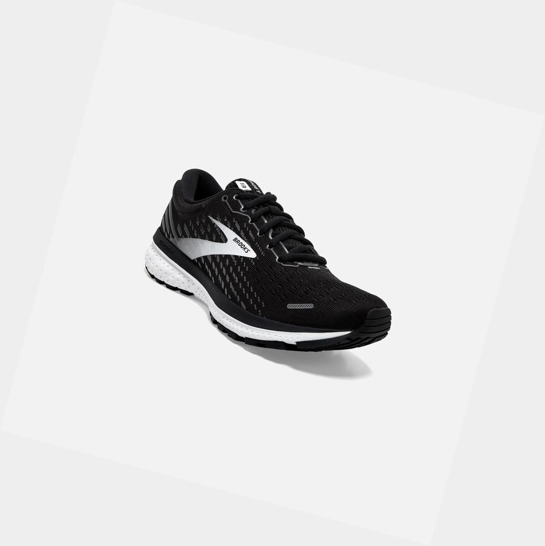 Chaussures Running Route Brooks Ghost 13 Femme Noir Blanche | HFEI83402
