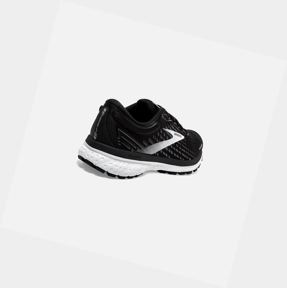 Chaussures Running Route Brooks Ghost 13 Femme Noir Blanche | HFEI83402