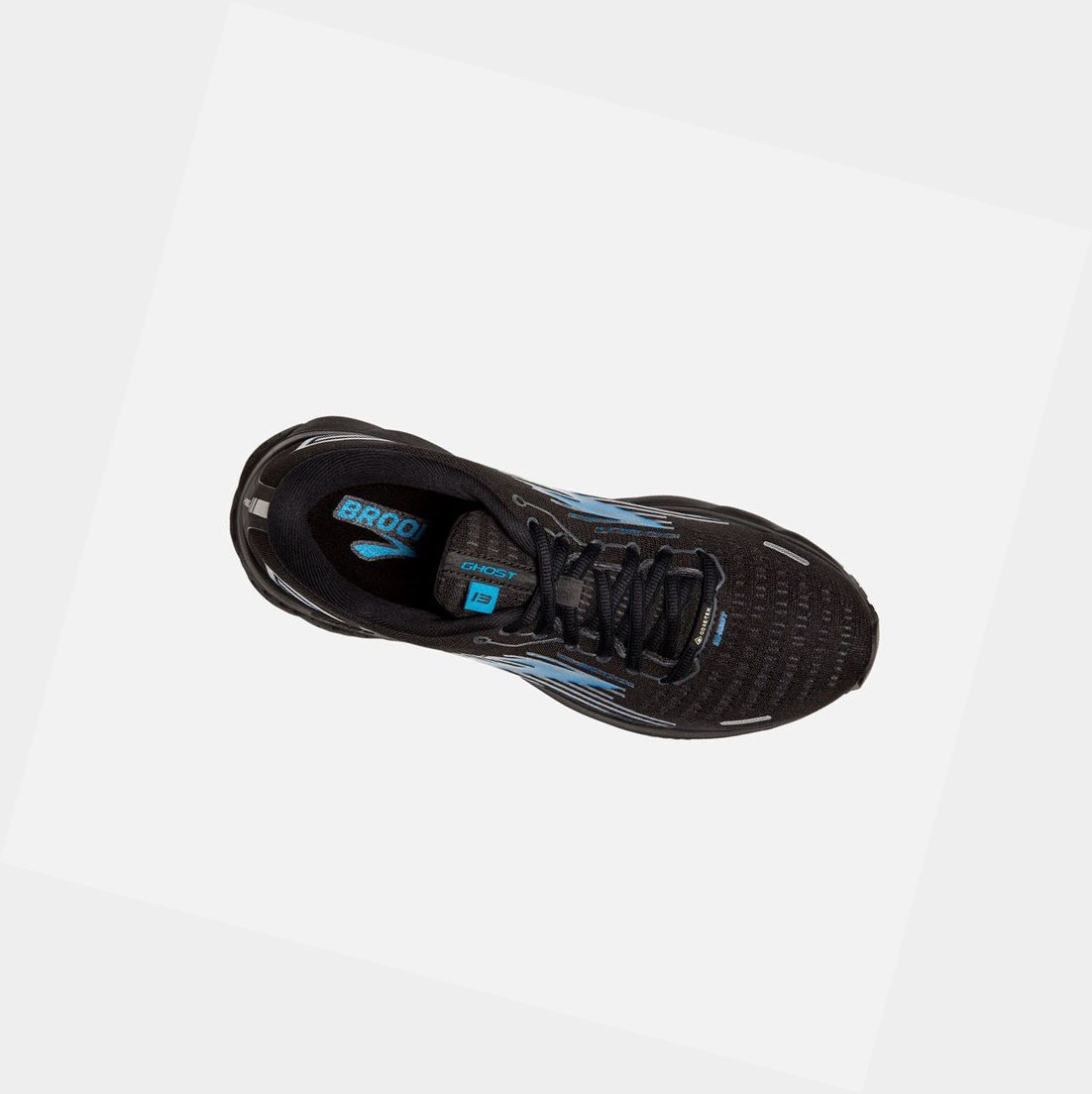 Chaussures Running Route Brooks Ghost 13 GTX Homme Noir Grise Bleu | IGRP40572