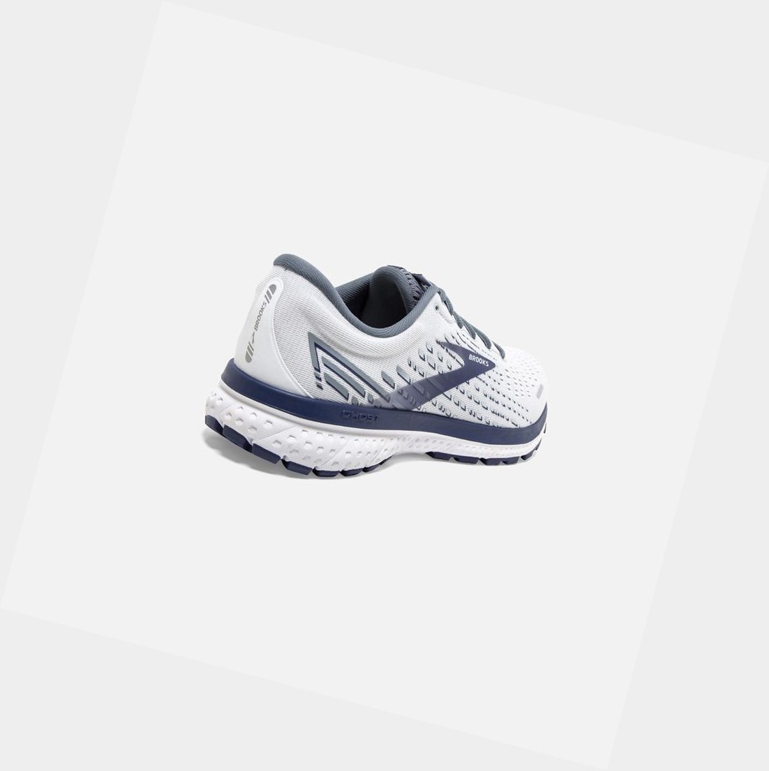 Chaussures Running Route Brooks Ghost 13 Homme Blanche Grise Noir | IUAM50846