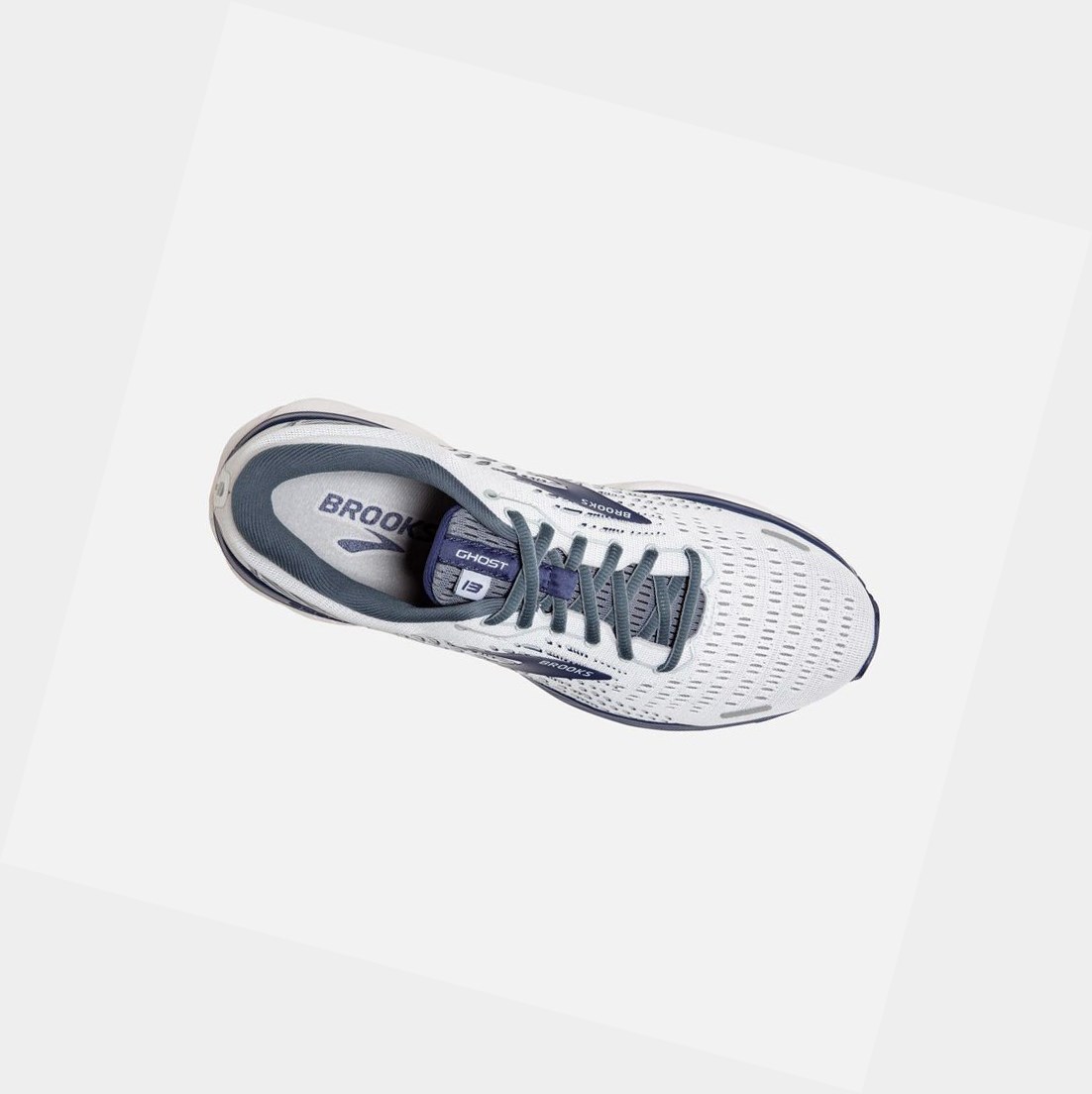 Chaussures Running Route Brooks Ghost 13 Homme Blanche Grise Noir | IUAM50846