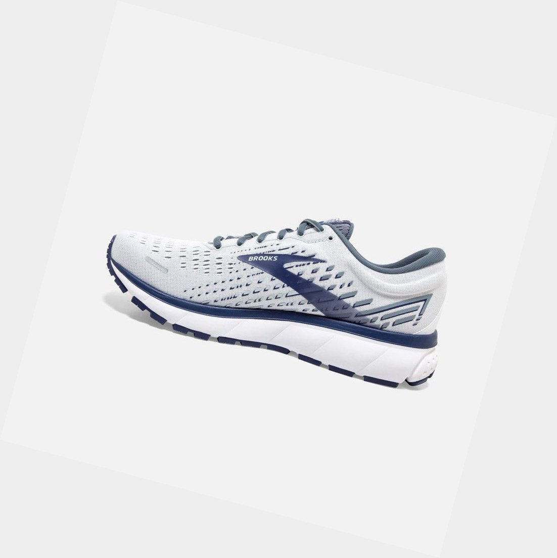 Chaussures Running Route Brooks Ghost 13 Homme Blanche Grise Noir | IUAM50846