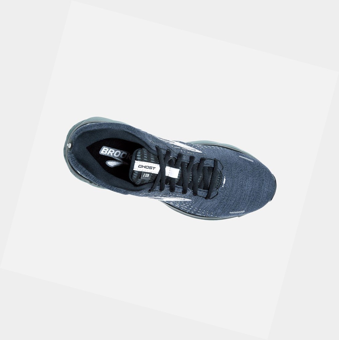 Chaussures Running Route Brooks Ghost 13 Homme Noir Grise | IZRN41503
