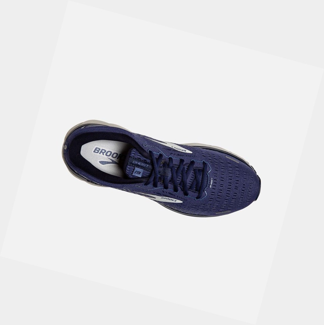 Chaussures Running Route Brooks Ghost 13 Homme Noir Grise Bleu Marine | KXGN64852