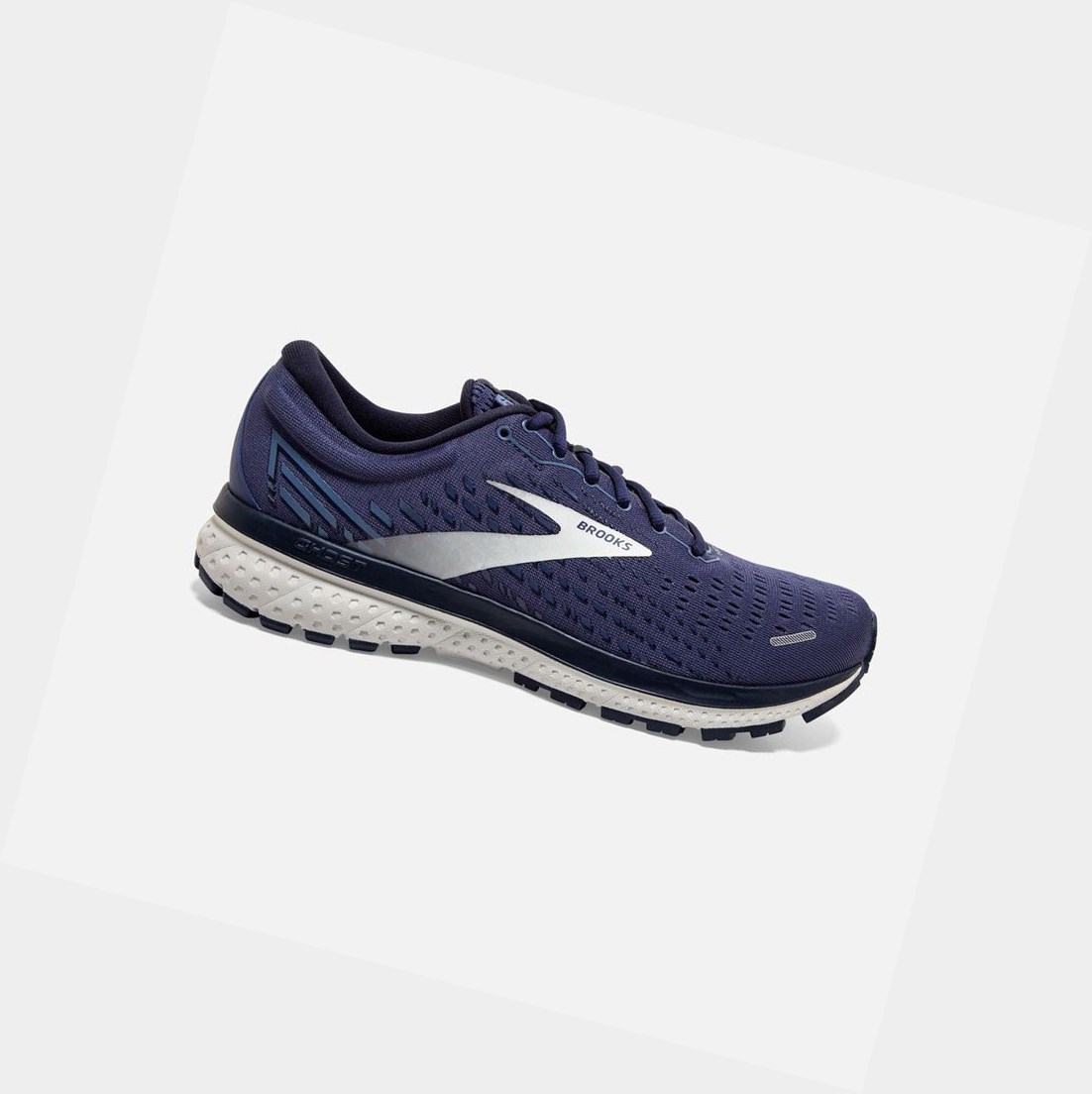 Chaussures Running Route Brooks Ghost 13 Homme Noir Grise Bleu Marine | KXGN64852