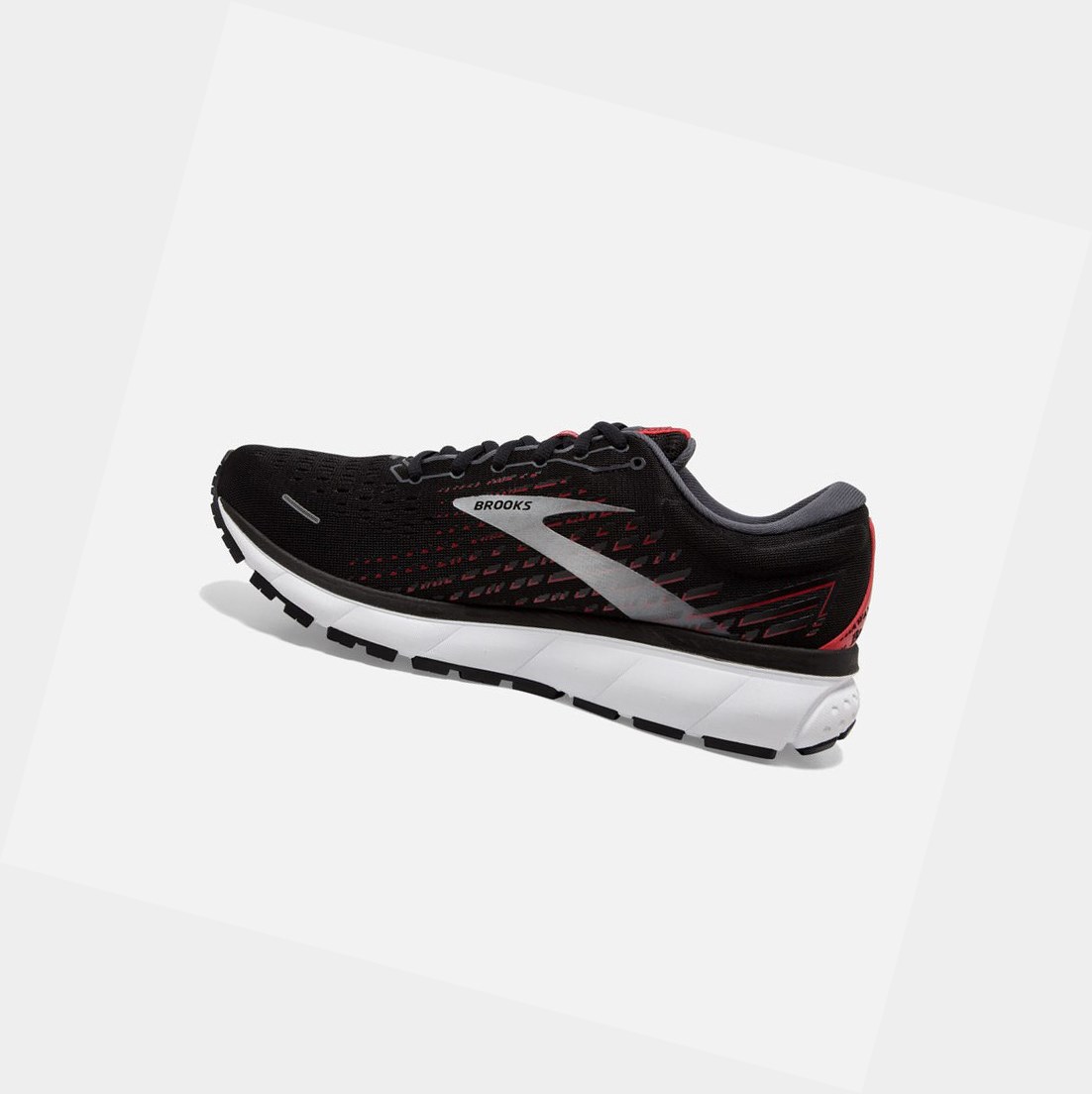 Chaussures Running Route Brooks Ghost 13 Homme Noir Rouge | LBAJ41392