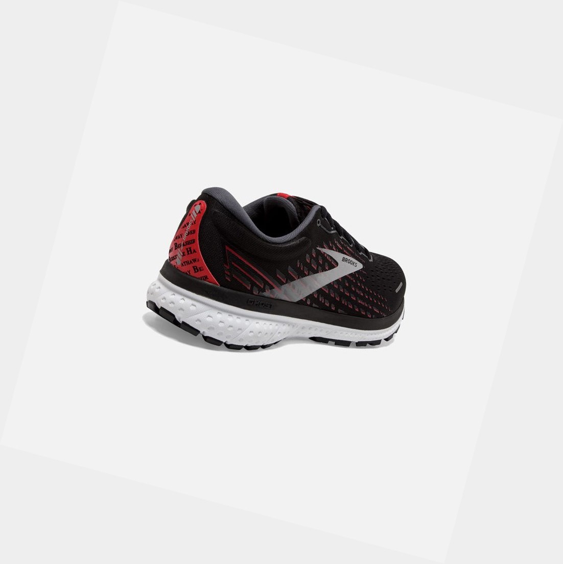 Chaussures Running Route Brooks Ghost 13 Homme Noir Rouge | LBAJ41392