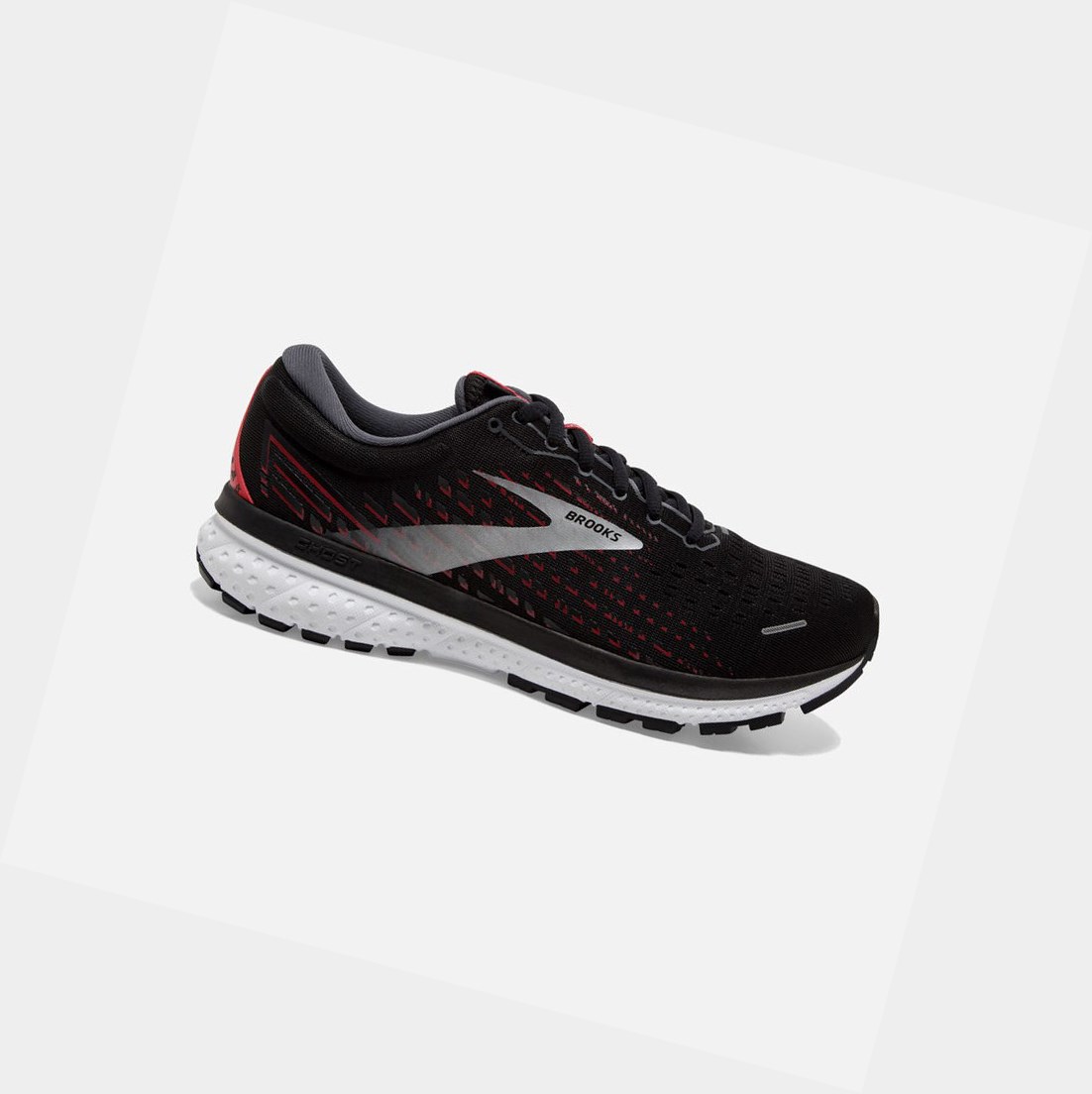 Chaussures Running Route Brooks Ghost 13 Homme Noir Rouge | LBAJ41392
