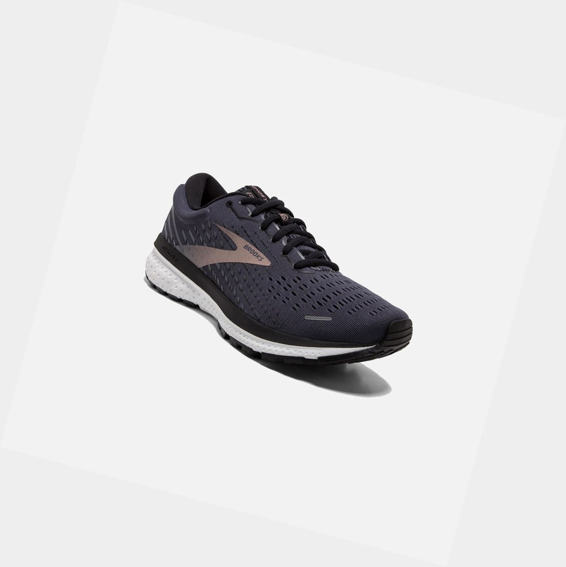 Chaussures Running Route Brooks Ghost 13 Femme Bleu Noir Rose Doré | RZLP48763