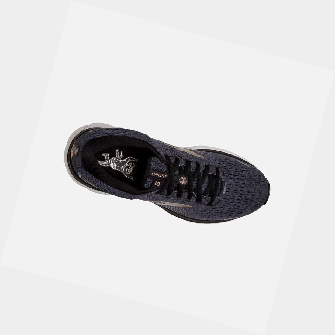 Chaussures Running Route Brooks Ghost 13 Femme Bleu Noir Rose Doré | RZLP48763