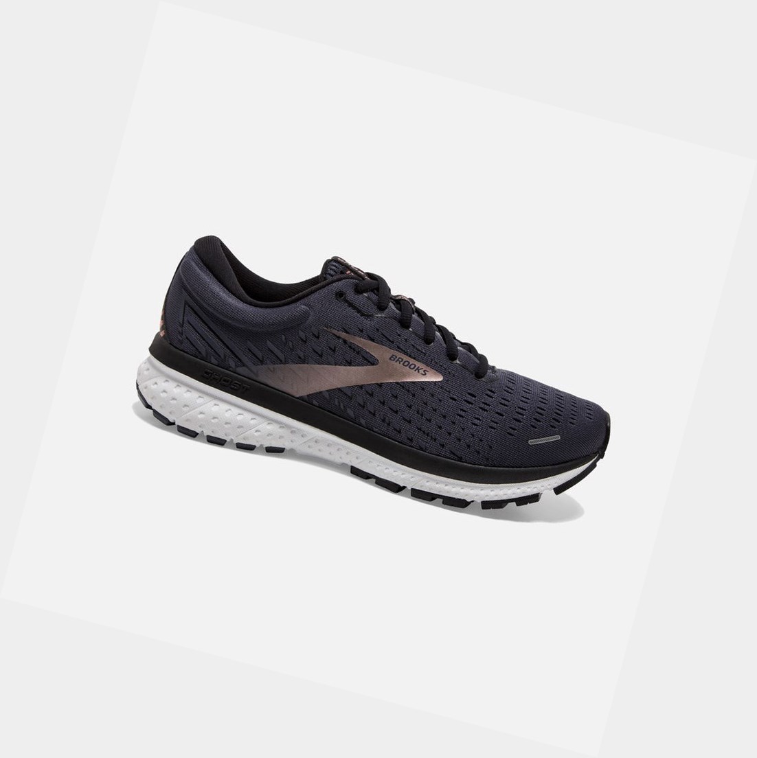 Chaussures Running Route Brooks Ghost 13 Femme Bleu Noir Rose Doré | RZLP48763