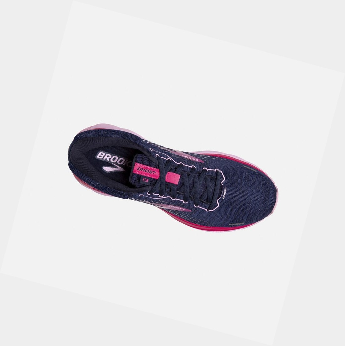 Chaussures Running Route Brooks Ghost 13 Femme Peacoat / Lilac / Raspberry | SACE14852