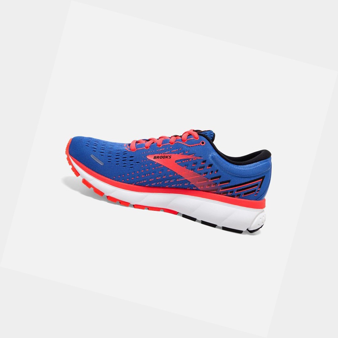 Chaussures Running Route Brooks Ghost 13 Femme Bleu Corail Blanche | SGMX57362