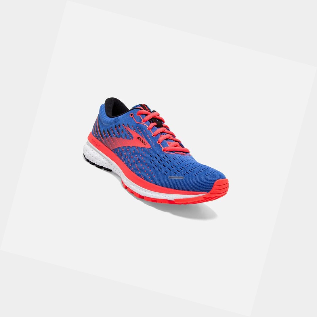 Chaussures Running Route Brooks Ghost 13 Femme Bleu Corail Blanche | SGMX57362