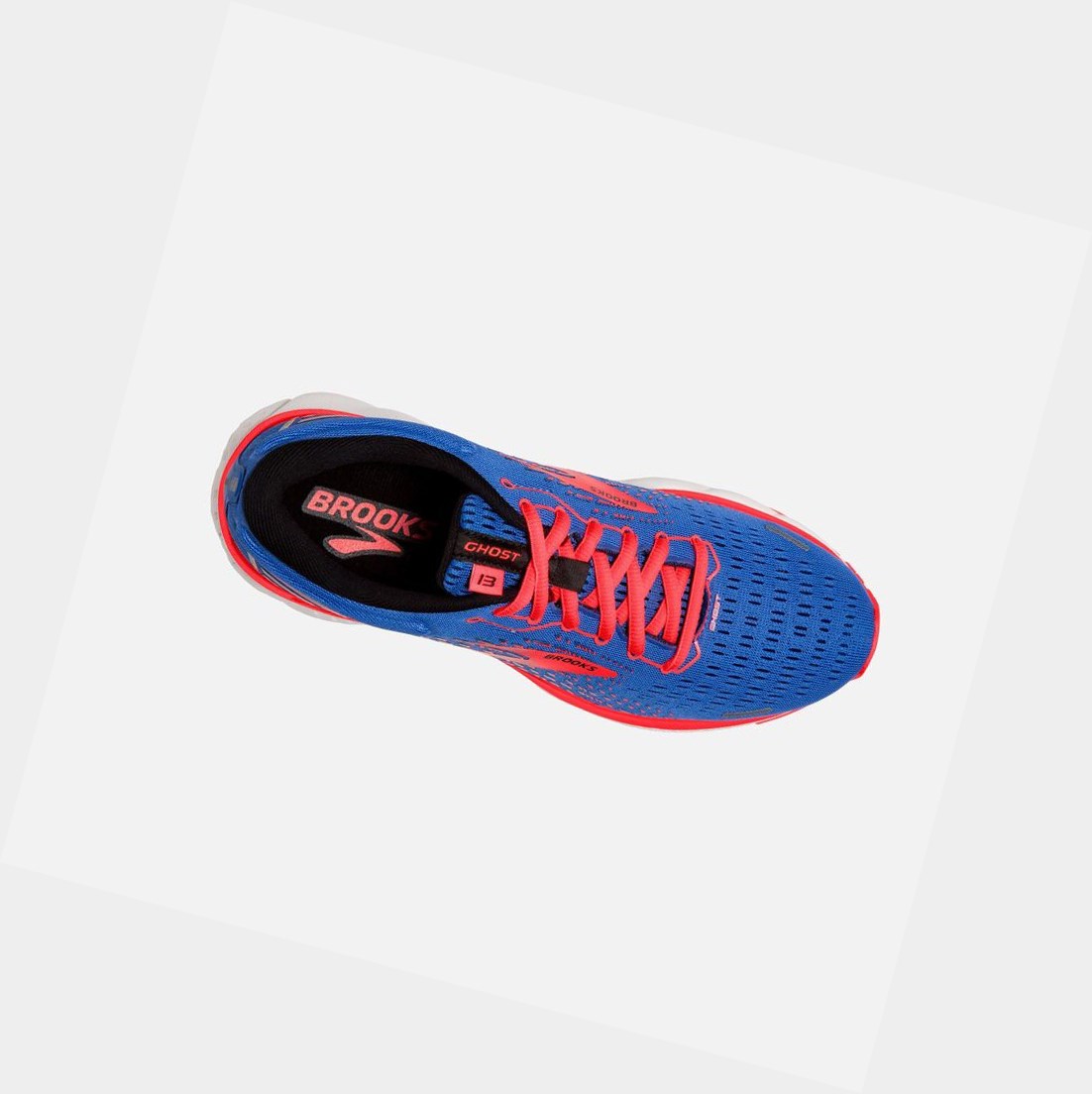 Chaussures Running Route Brooks Ghost 13 Femme Bleu Corail Blanche | SGMX57362