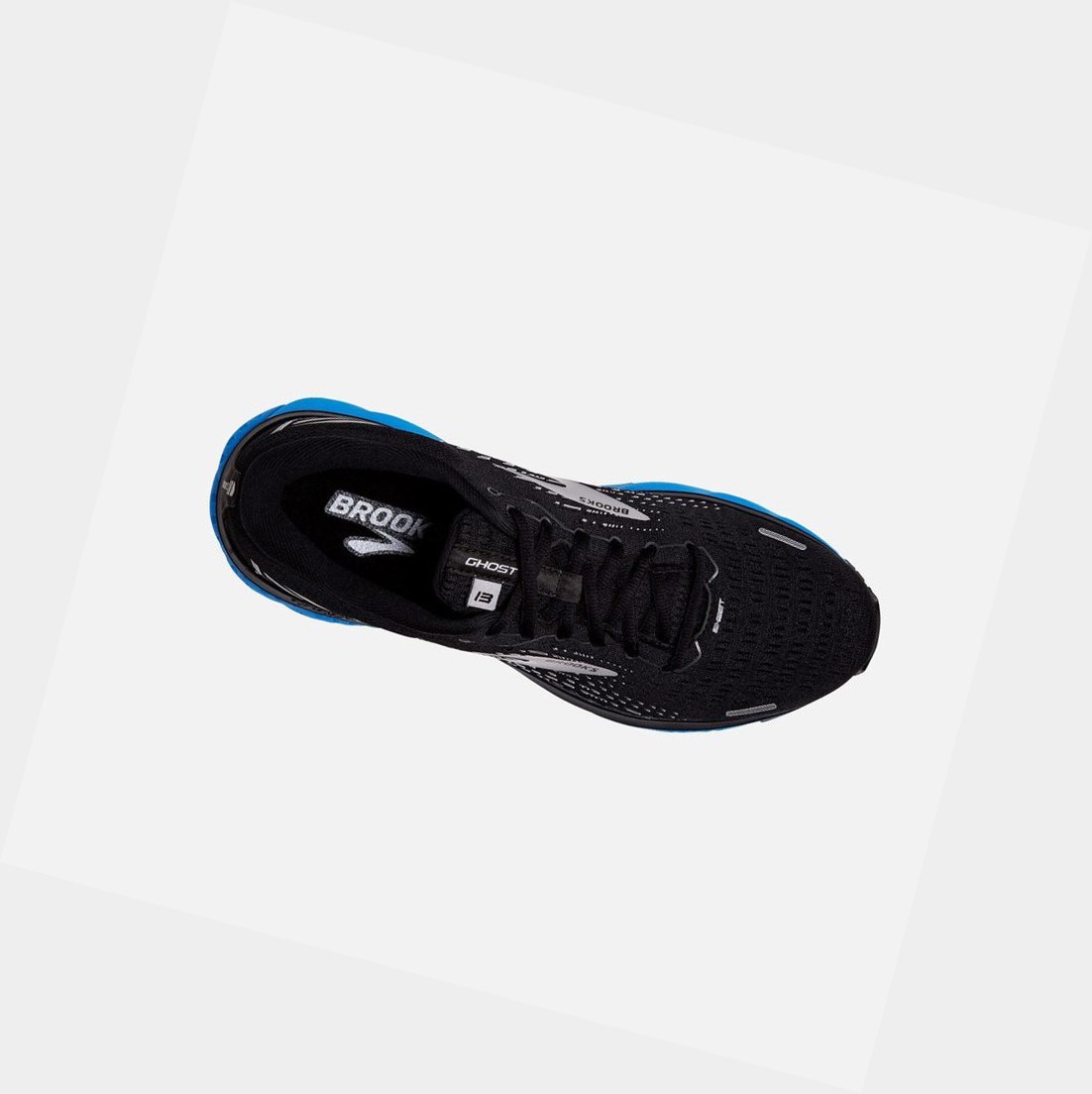 Chaussures Running Route Brooks Ghost 13 Homme Noir Grise Bleu | TBKL78326