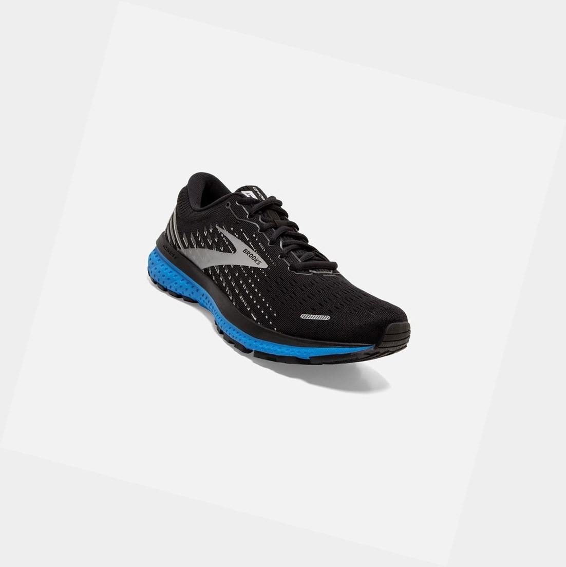 Chaussures Running Route Brooks Ghost 13 Homme Noir Grise Bleu | TBKL78326