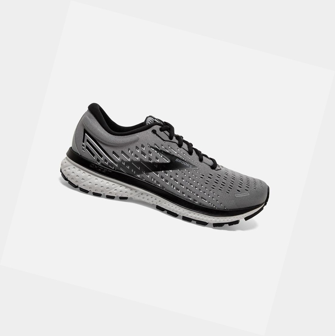 Chaussures Running Route Brooks Ghost 13 Homme Grise Noir | XAMS51764
