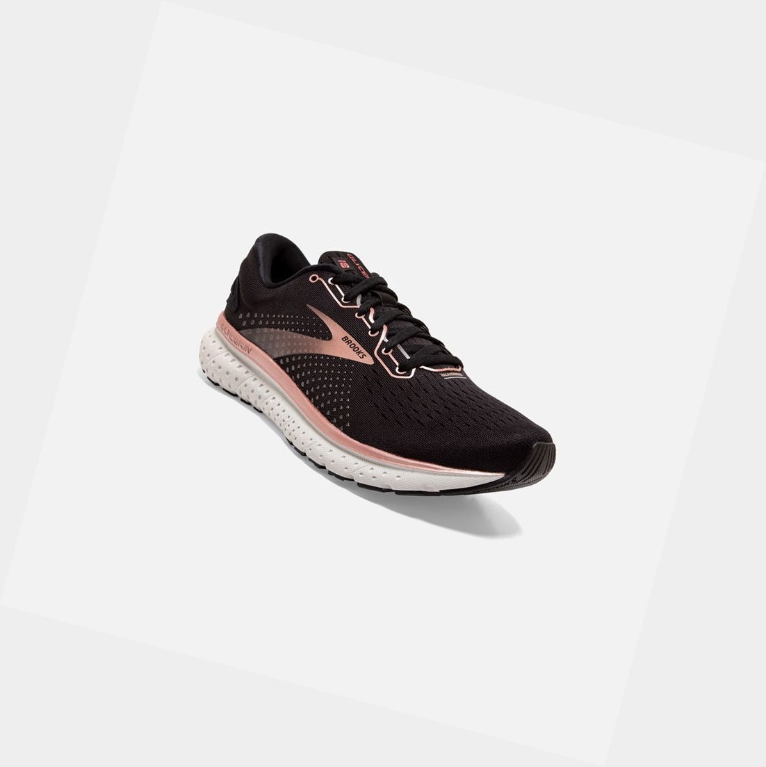 Chaussures Running Route Brooks Glycerin 18 Femme Noir Rose Doré Grise | ATFR61975