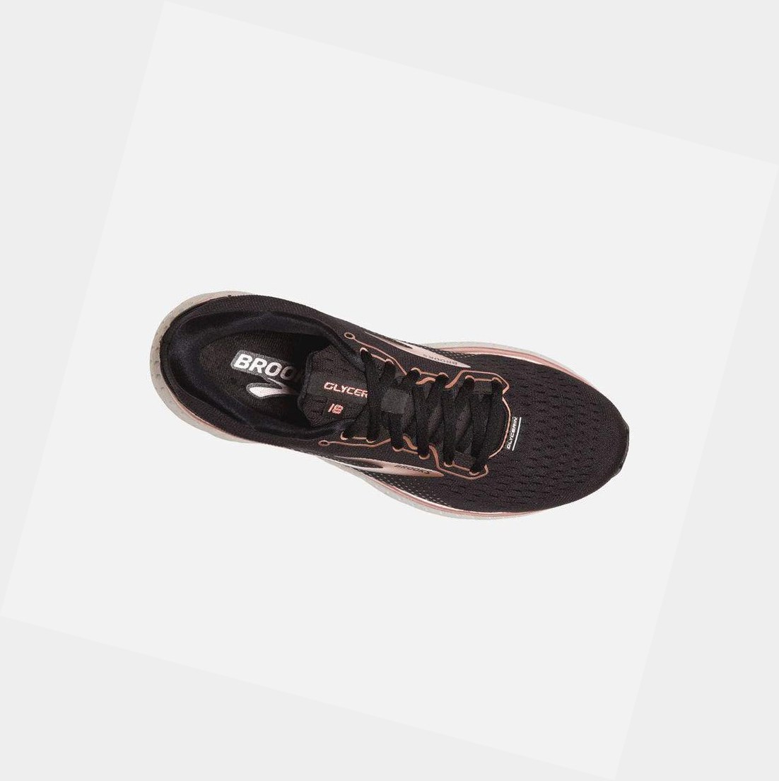 Chaussures Running Route Brooks Glycerin 18 Femme Noir Rose Doré Grise | ATFR61975
