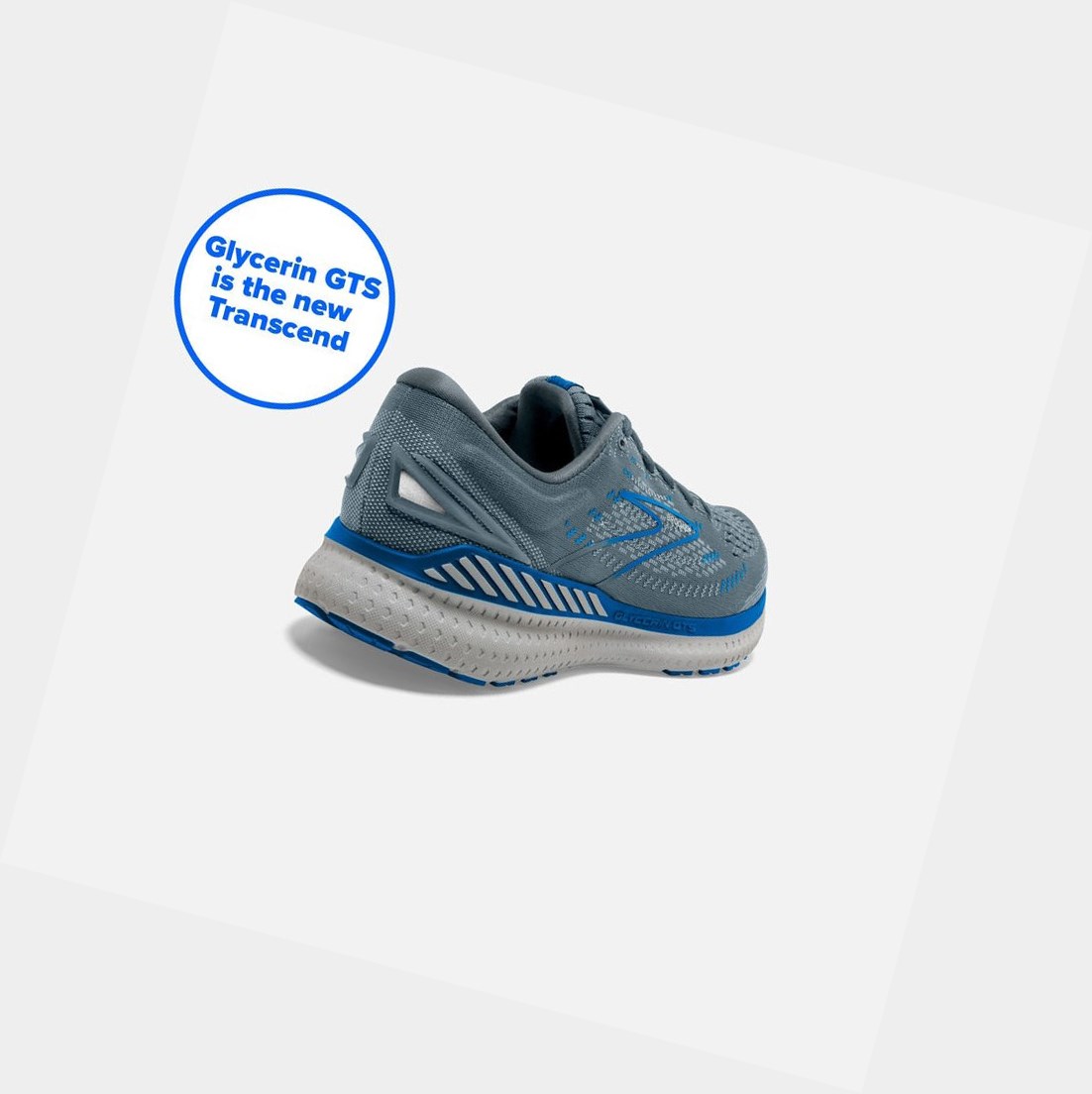 Chaussures Running Route Brooks Glycerin GTS 19 Homme Grise Bleu Foncé | CHWO52389