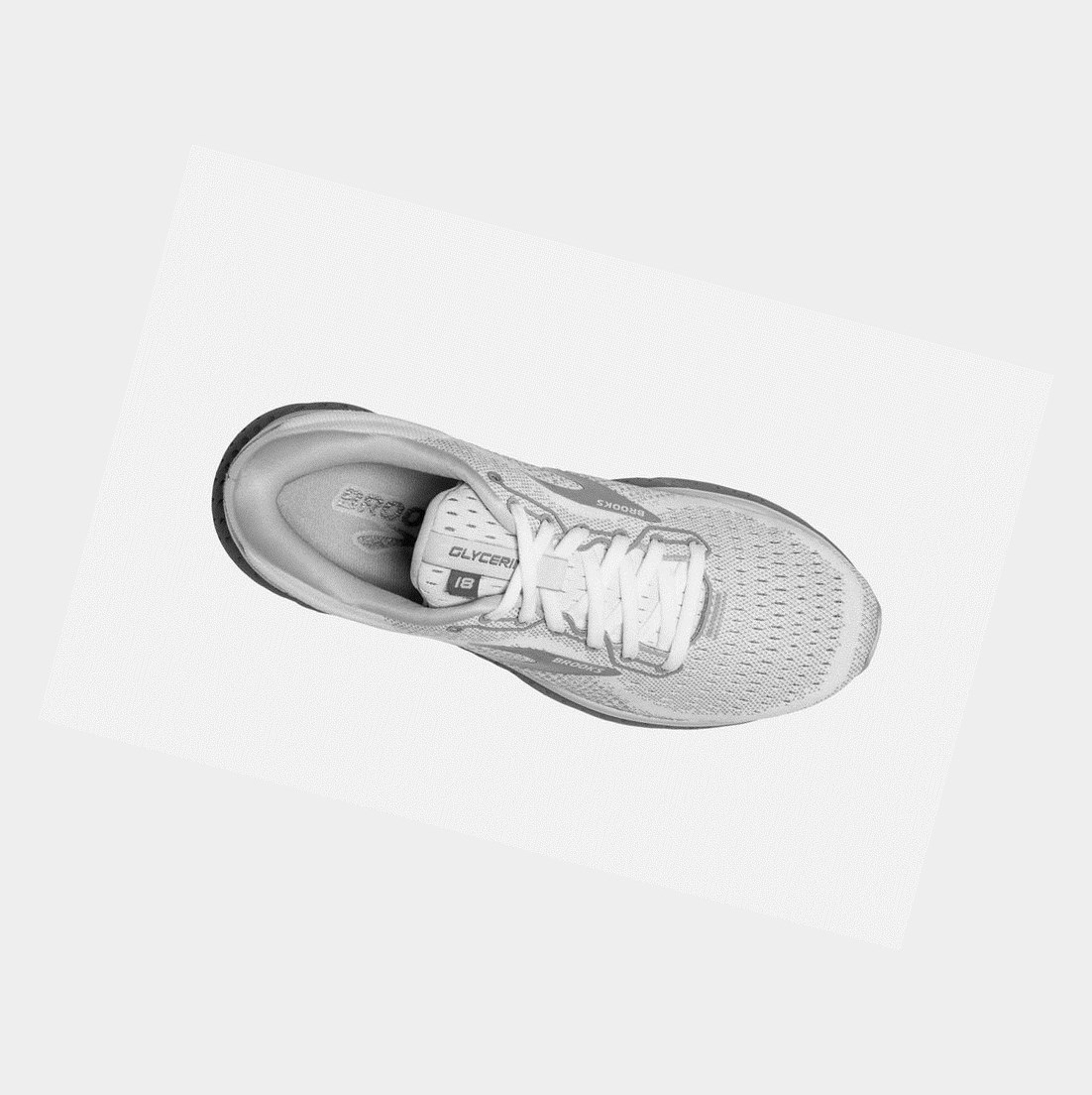 Chaussures Running Route Brooks Glycerin 18 Femme Blanche Grise | CKAZ56183