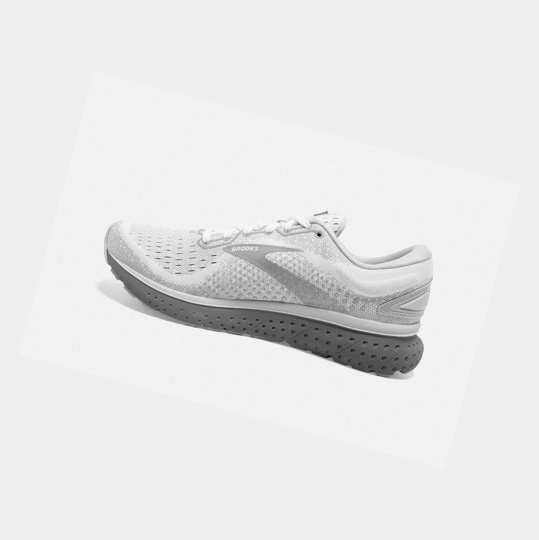 Chaussures Running Route Brooks Glycerin 18 Femme Blanche Grise | CKAZ56183