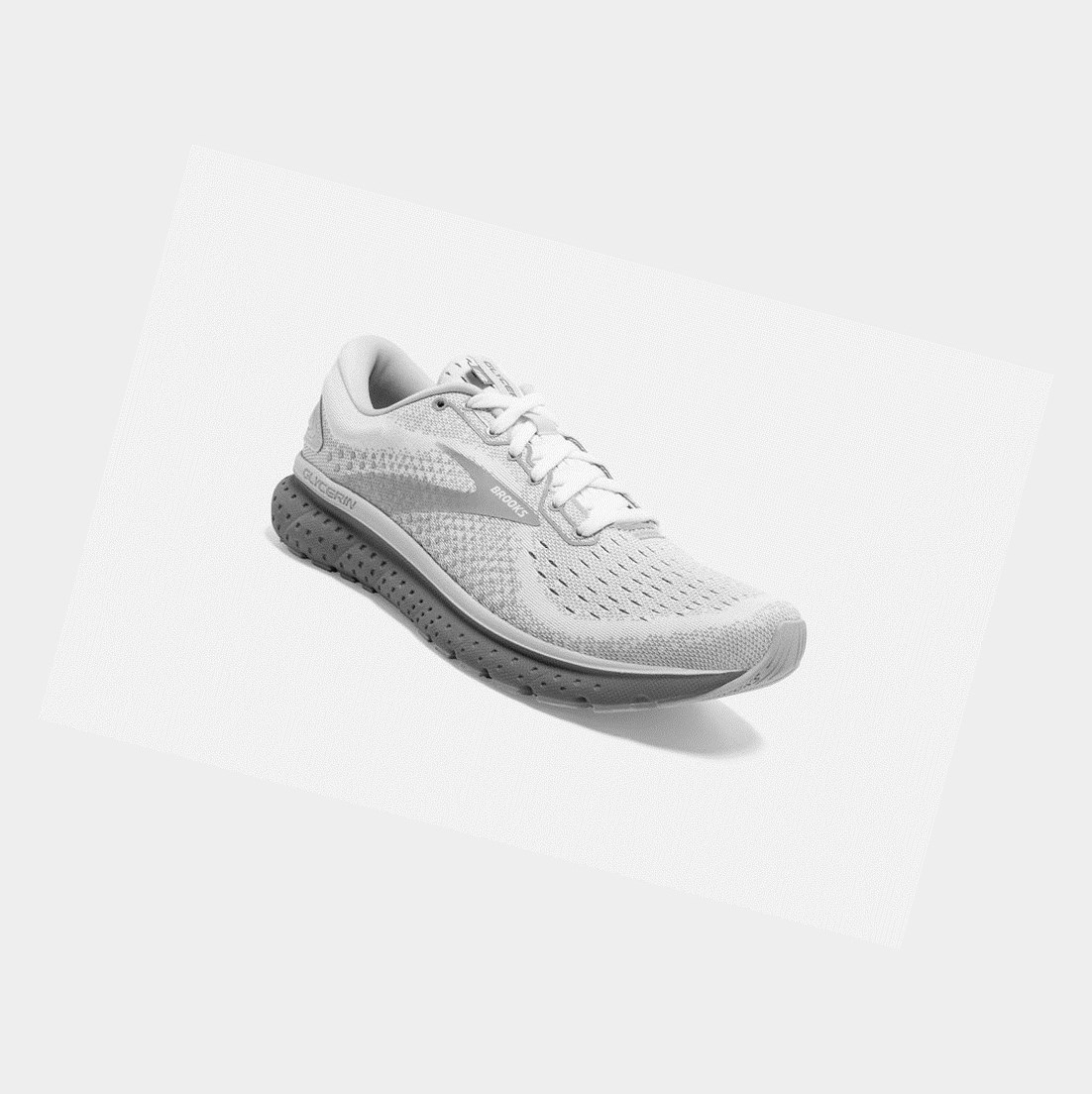 Chaussures Running Route Brooks Glycerin 18 Femme Blanche Grise | CKAZ56183