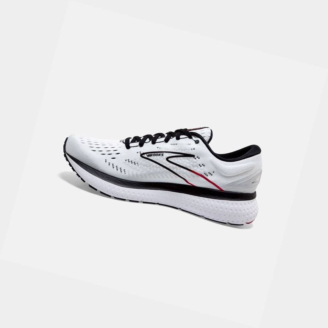 Chaussures Running Route Brooks Glycerin 19 Homme Blanche Noir Rouge | EJWI03542