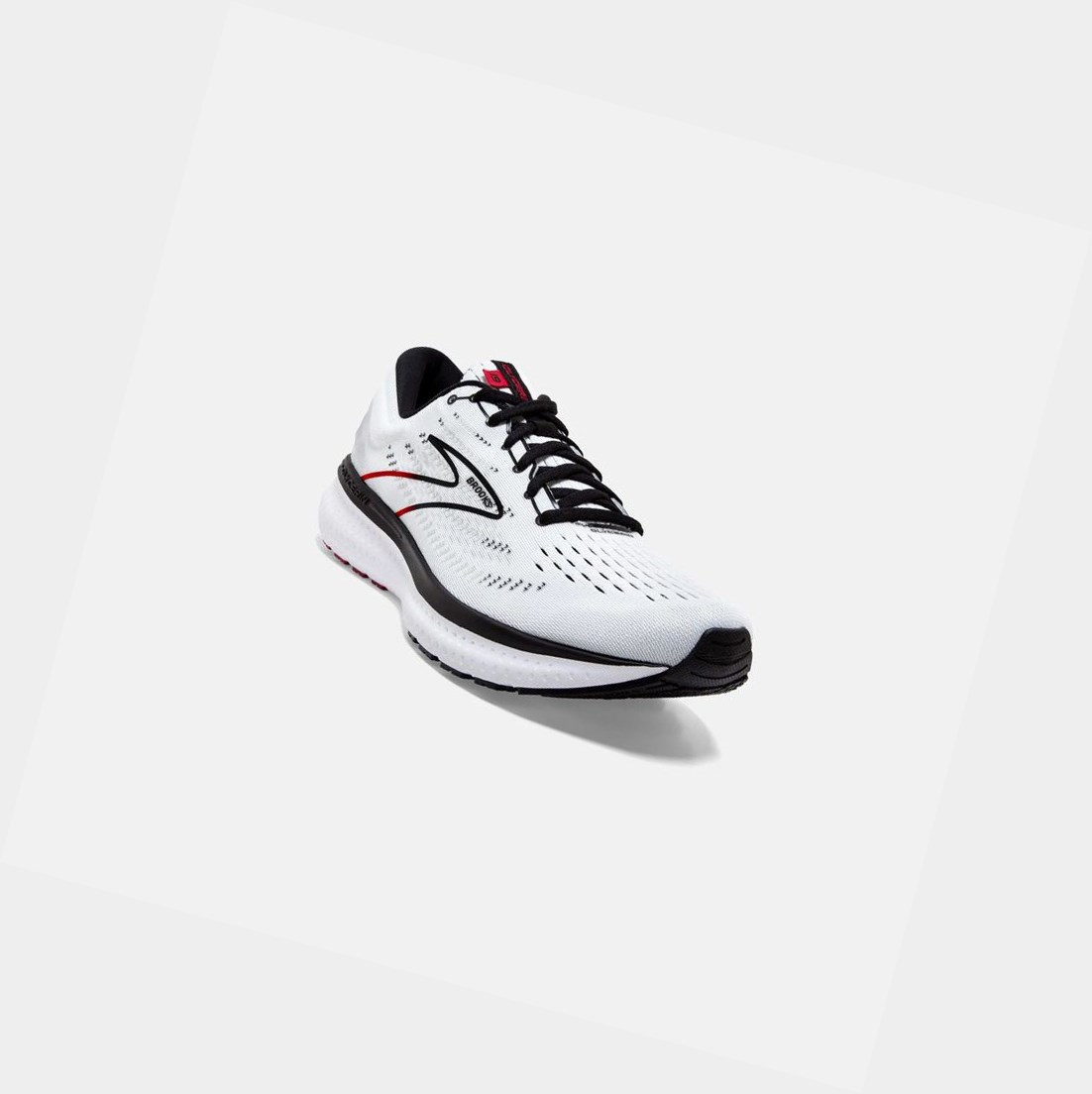 Chaussures Running Route Brooks Glycerin 19 Homme Blanche Noir Rouge | EJWI03542