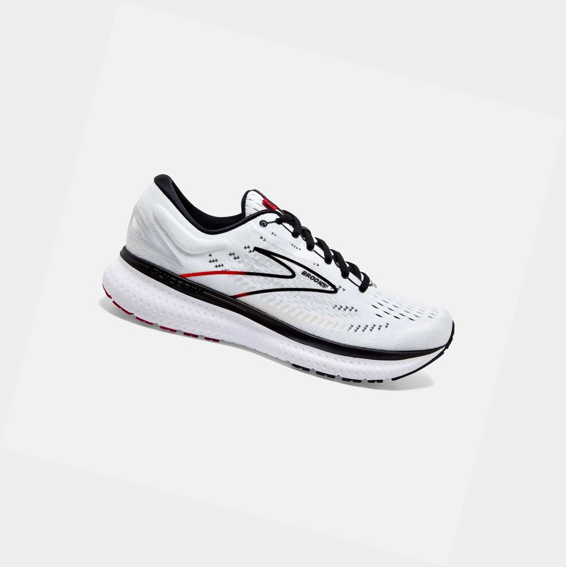 Chaussures Running Route Brooks Glycerin 19 Homme Blanche Noir Rouge | EJWI03542