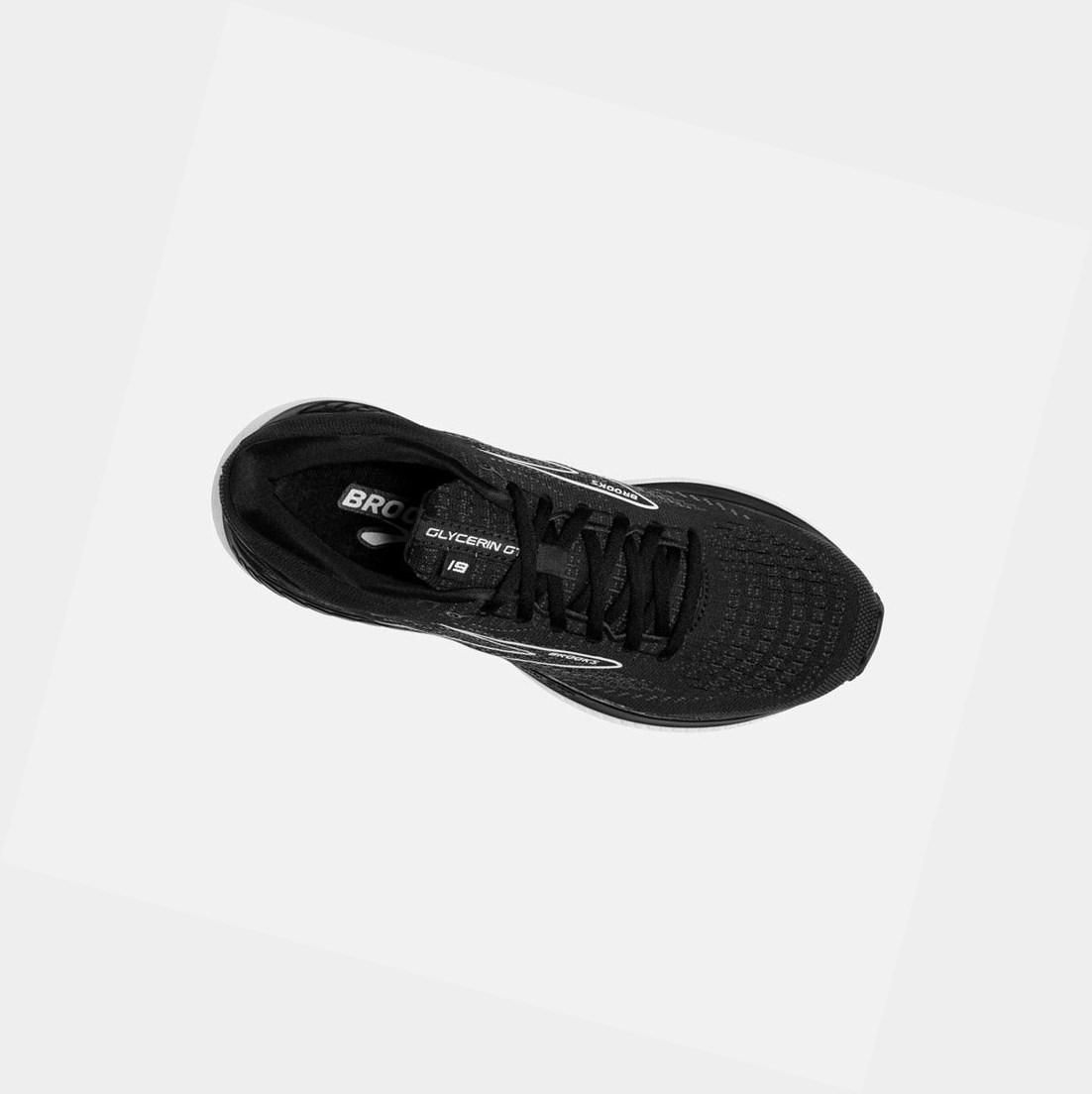 Chaussures Running Route Brooks Glycerin GTS 19 Homme Noir Blanche | FUDL89612