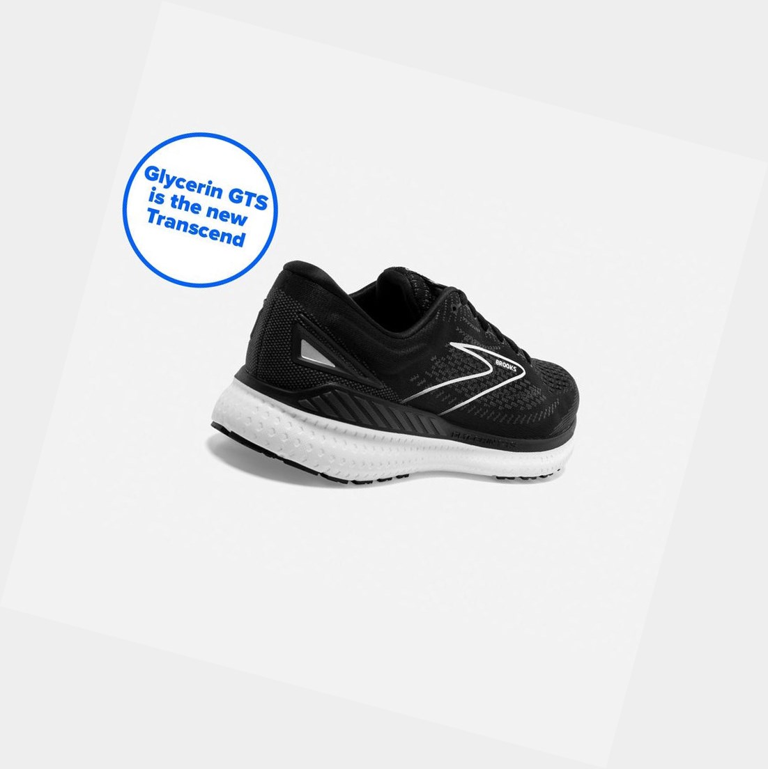 Chaussures Running Route Brooks Glycerin GTS 19 Homme Noir Blanche | FUDL89612