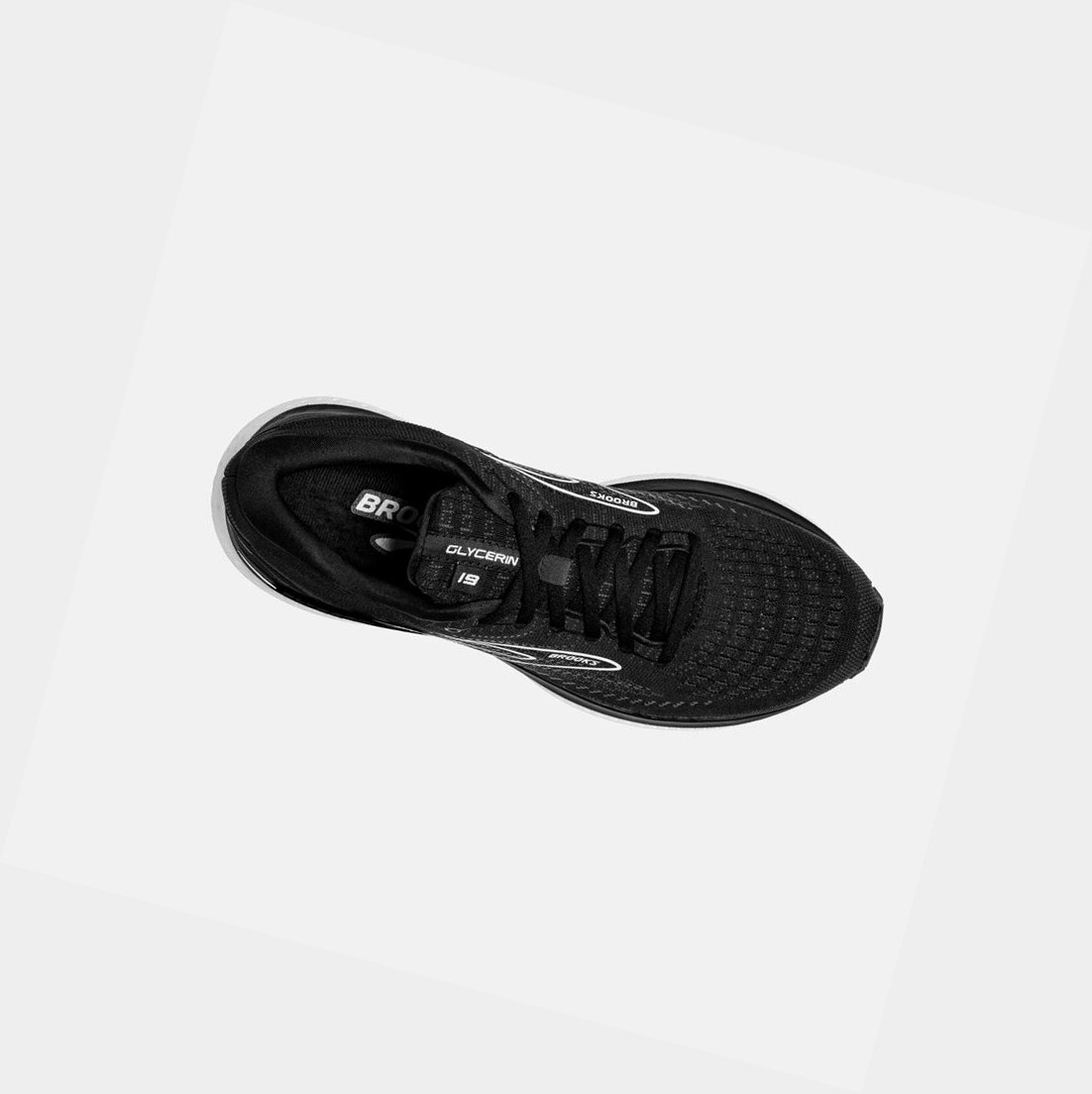 Chaussures Running Route Brooks Glycerin 19 Femme Noir Blanche | GNCX43096