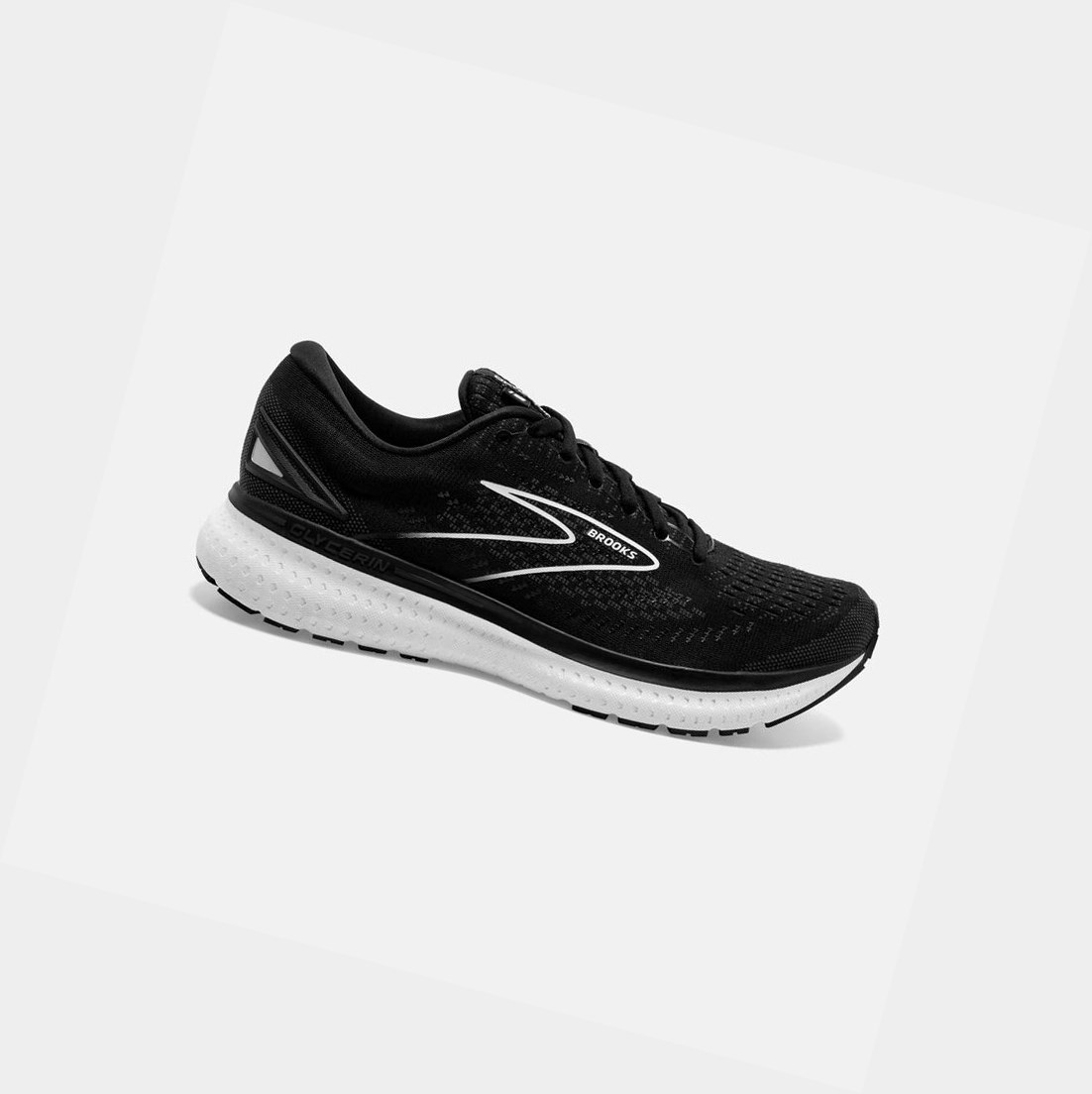 Chaussures Running Route Brooks Glycerin 19 Femme Noir Blanche | GNCX43096