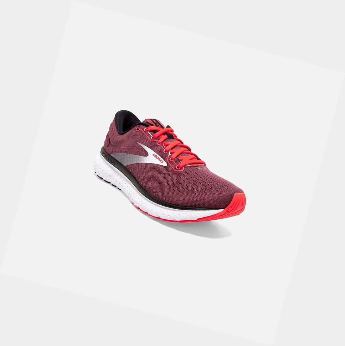 Chaussures Running Route Brooks Glycerin 18 Femme Corail Blanche | HBVY34157