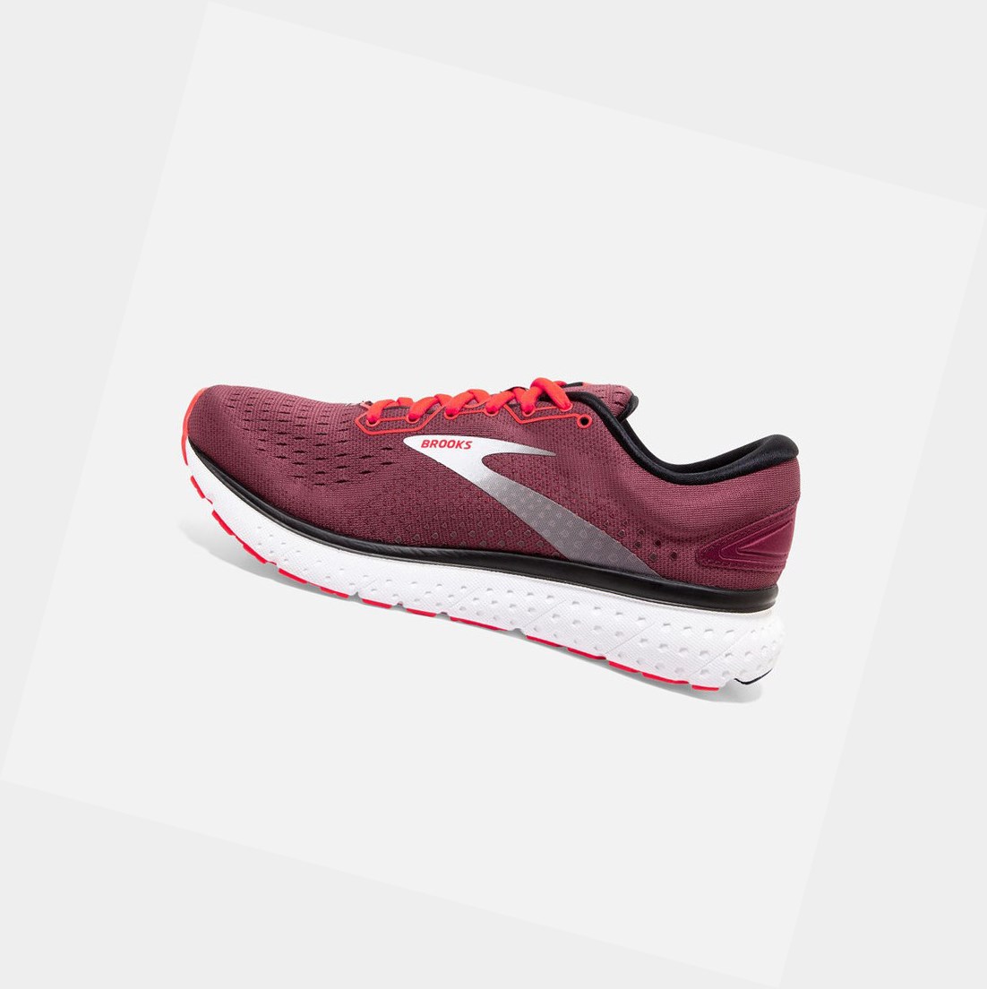 Chaussures Running Route Brooks Glycerin 18 Femme Corail Blanche | HBVY34157