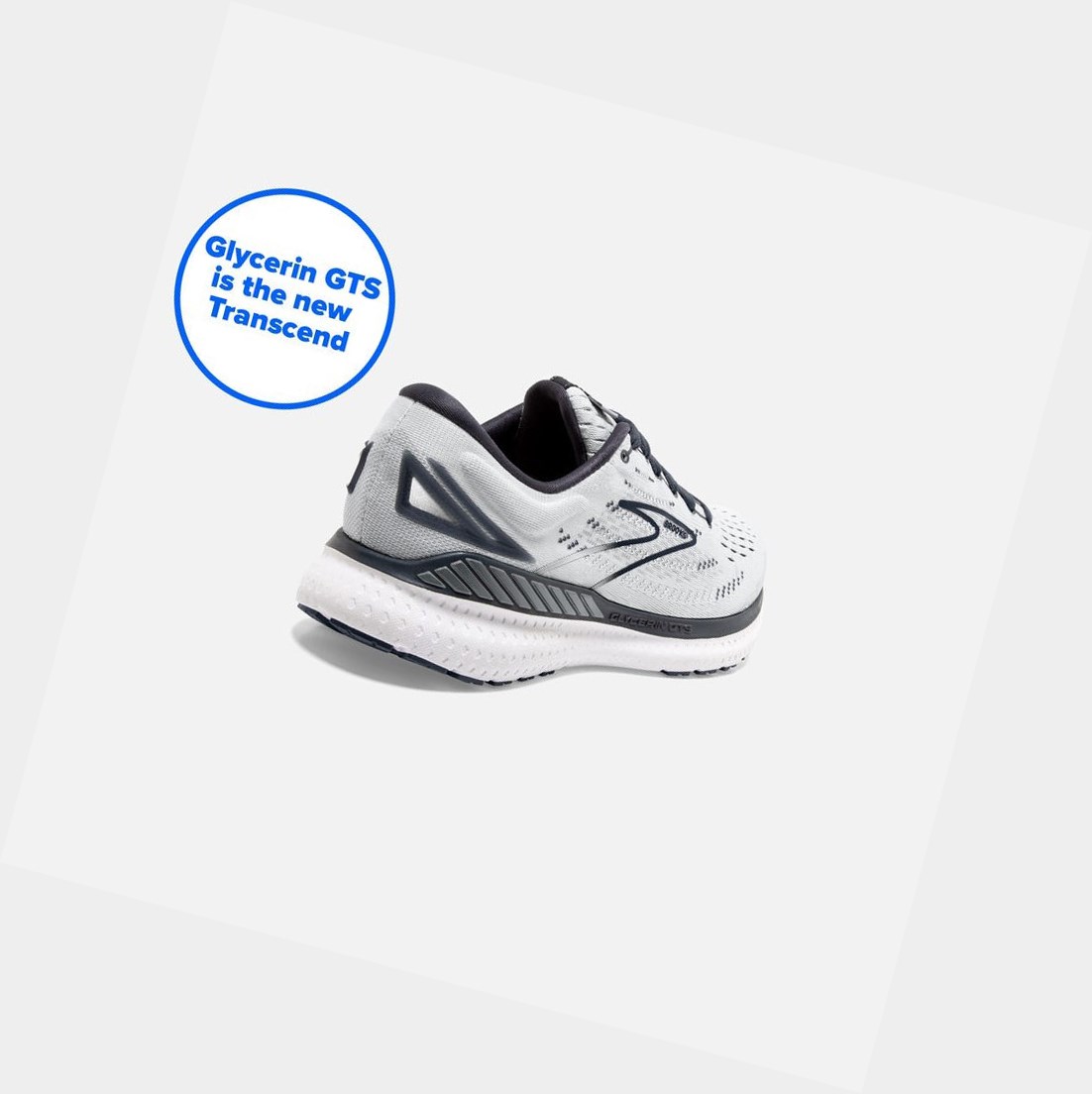 Chaussures Running Route Brooks Glycerin GTS 19 Femme Grise Blanche | JRUH85170