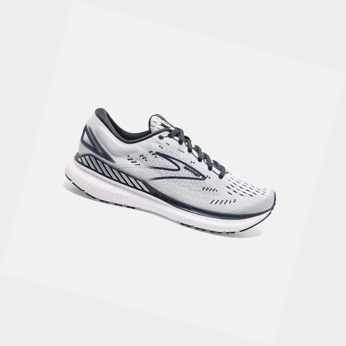 Chaussures Running Route Brooks Glycerin GTS 19 Femme Grise Blanche | JRUH85170
