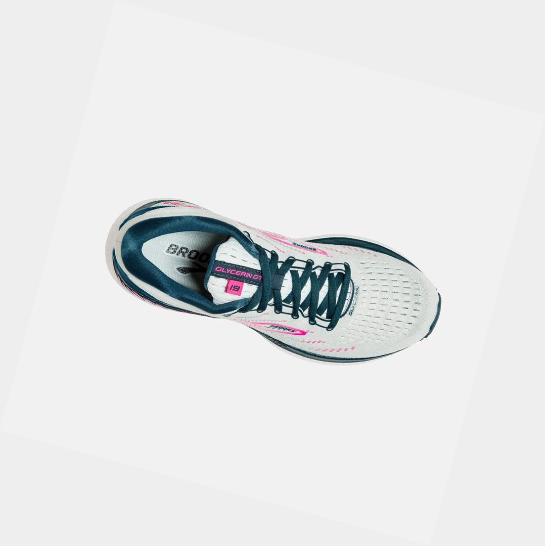 Chaussures Running Route Brooks Glycerin GTS 19 Femme Bleu Marine Rose | JWES45602