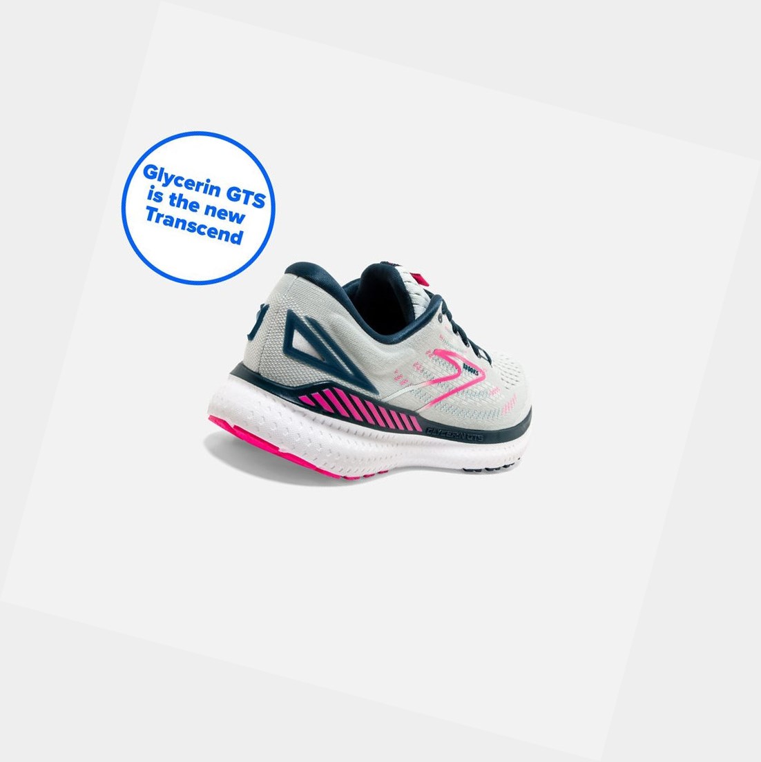 Chaussures Running Route Brooks Glycerin GTS 19 Femme Bleu Marine Rose | JWES45602