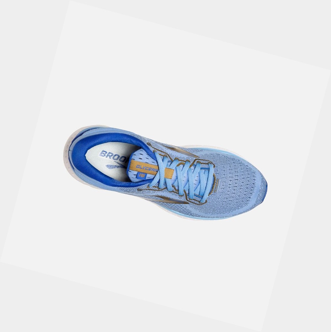 Chaussures Running Route Brooks Glycerin 18 Femme Bleu Doré | KGBI61879