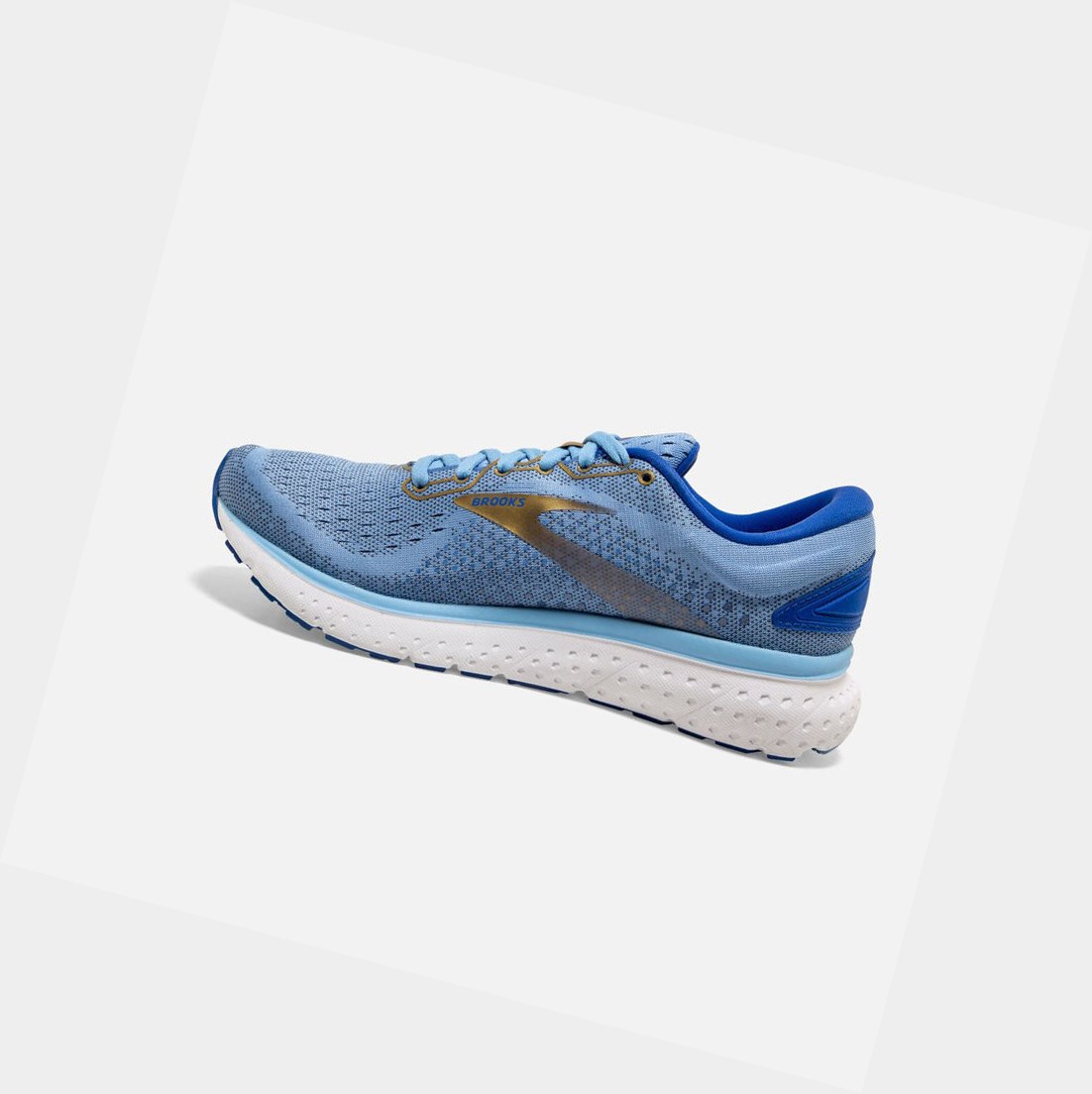 Chaussures Running Route Brooks Glycerin 18 Femme Bleu Doré | KGBI61879